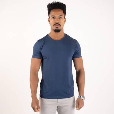 Imagem de Camiseta Básica Masculina Versatiold Algodão Egípcio, P, Azul marinho
