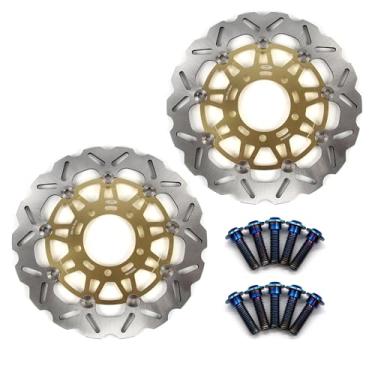 Imagem de Discos de freio dianteiro Arashi Rotores com parafusos de montagem para Kawasaki Ninja 1000 ZX1000 2011-2013 ABS 12-19, Ninja 1000SX 20-21, Versy.s 1000 12-14, Z1000 07-13, Z1000SX 111 -19, ZXG. Ouro