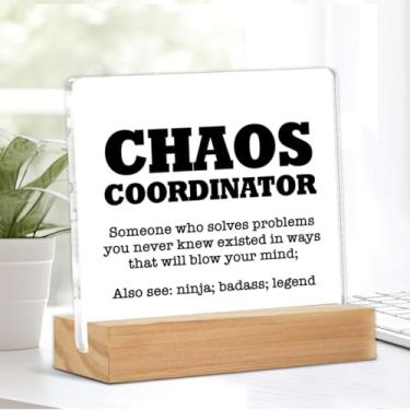 Imagem de Chaos Coordinator Definition Sign Chaos Coordinator Gifts Home Office Decor for Desk Shelf Table