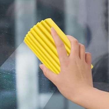 Imagem de Esponja limpa para limpeza doméstica reutilizável esponja de limpeza doméstica espanadores para limpeza de persianas ranhuras de trilhos de janela (amarelo)