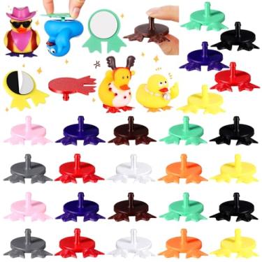 Imagem de Wesiti 25 peças de plugue de pés de pato suporte autoadesivo de borracha para impressão 3D para exibição fixa painel de carro acessórios de banho, patos de borracha não incluídos