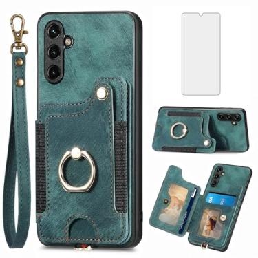 Imagem de Asuwish Capa de telefone para Samsung Galaxy A15 5G/4G capa carteira com protetor de tela de vidro temperado e alça de pulso RFID suporte de cartão de crédito anel acessórios A 15 G5 15A mulheres