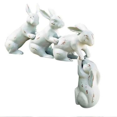 Imagem de Estátua de escultura pendurada em coelho para resina Planter Edge 20,5