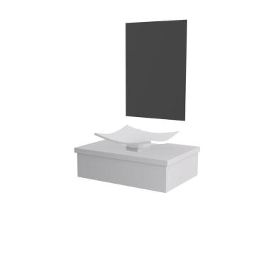 Imagem de Conjunto Bancada C-cuba F44 E Espelheira Metrópole 601 Perffect Acetinado Branco Chess