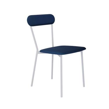 Imagem de Cadeira Vintage Emília Fixa C-4 Pes 450 X 505 X 810 Mm C-1 Un. Pés Brancos. Cy.azul Jeans Azul Jeans City