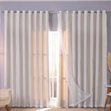 Imagem de Cortina Blackout Com 4.00m X 2.70 alt. Sala Quarto Casa(Bege/Palha)