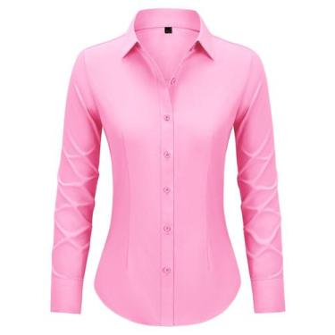 Imagem de Camisas com botões Mutitop D2-Neon Pink para mulheres tamanho L