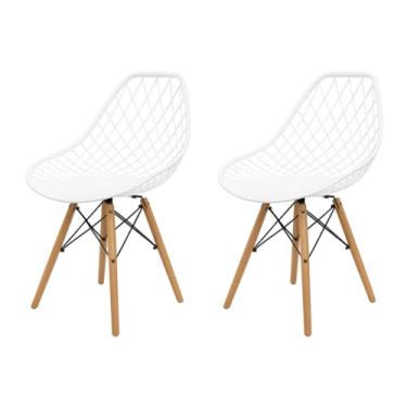 Imagem de Kit com 2 Cadeiras Sala de Jantar com Pés em Madeira – Design Moderno Conforto e Estilo para Sua Casa (Branco)