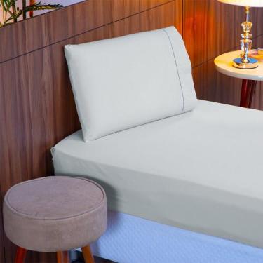 Imagem de Roupa de Cama Solteiro 400 Fios 2 Peças Toque Acetinado 100% Macio - C