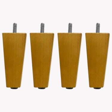 Imagem de Kit 04 Pés Chanfrado Castanho 20 cm D10 - D'Rossi