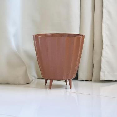 Imagem de Vaso de Planta Decoração Casa Sala Bojo Cacau com Pé Injetado 23x27 Luxo Polido Liso (Marrom)