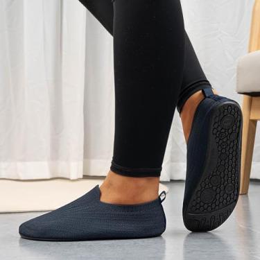 Imagem de Pantufa feminina confortável com espuma viscoelástica masculina sem cadarço, sola antiderrapante, Lcs1371 Deep Blue, 8-9 Women/6.5-7.5 Men