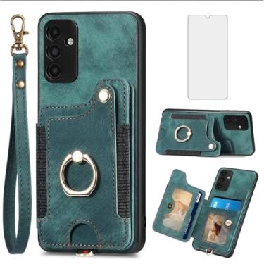 Imagem de Asuwish Capa de telefone para Samsung Galaxy A13 5G capa carteira com protetor de tela de vidro alça de pulso cordão RFID suporte para cartão de crédito anel suporte A04S M13 G5 A 13 2022 13A A135G SM