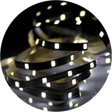 Imagem de Fita LED Adesiva 2m com 120 LEDs – Iluminação Decorativa a Pilha para Quarto, Festas e Ambientes | BRANCO