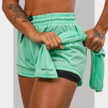 Imagem de Short 2 em 1 Feminino Dryfit Academia Bermuda Dupla Pra Treino Caminha