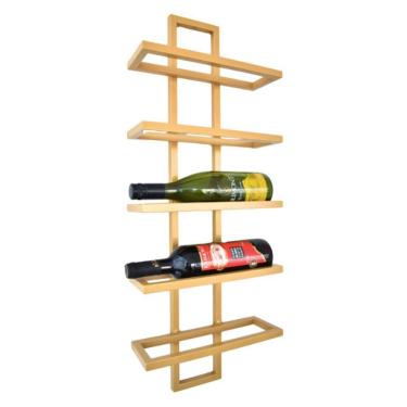 Imagem de Adega Vertical Dourada Para 5 Garrafas De Vinho Estilo Industrial