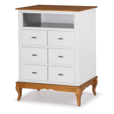Imagem de Cômoda Antique 6 Gavetas Nicho Laca Branca