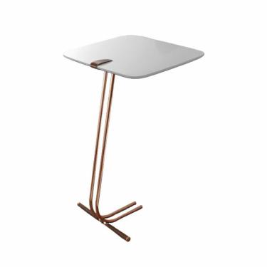 Imagem de Mesa De Apoio Bandeja Branca Base Cobre