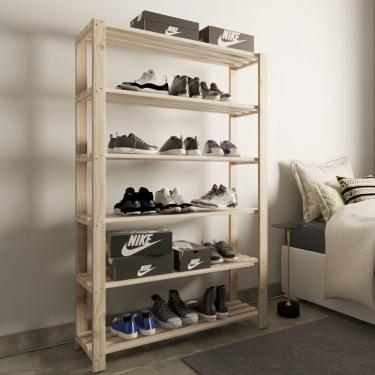 Imagem de Arara De Roupas E Estante Reforçada De Sala Minimalista Conjunto