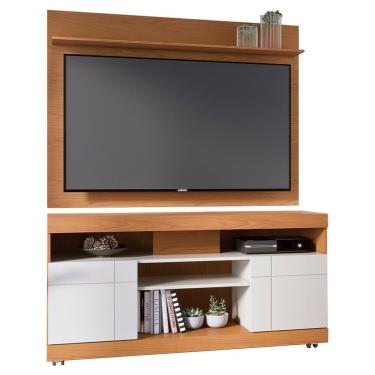 Imagem de Rack Yara E Painel Maia Tv 55 Pol 136 Cm 5016 Freijo Off White Colibri