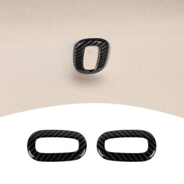 Imagem de PDKLIN Capa de acabamento de gancho de teto Durango para Dodge Durango 2011-Present Acessórios interiores de fibra de carbono preta 2 peças