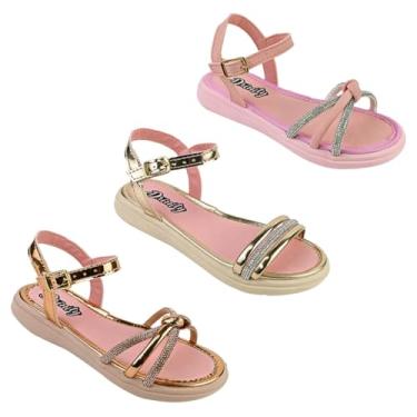 Imagem de Sandália Infantil De Menina Feminina Papete Confortáve SI05 E SI06 (ROSA E DOURADO E COBRE, BR, Criança de 4 a 8 anos, Numérico, 30)