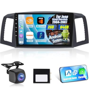 Imagem de Volxcereo Rádio automotivo para Jeep Grand Cherokee 2004 2005 2006 2007, [2+64] 10,1 polegadas Android Touchscreen Car Play Stereo com Carplay/Android Auto/Bluetooth, GPS, WiFi, SWC, FM/RDS