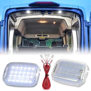 Imagem de Substituição da luz de teto da área de carga traseira de transporte para Ford Transit 150 250 350 350 HD Van Connect 2014-2025 150 350 HD Luzes de cúpula com arnês, lâmpada branca 6000K, lente