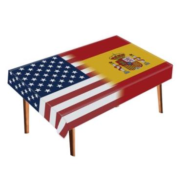 Imagem de RaymNord Toalha de mesa da Espanha, decoração de toalha de mesa grande com bandeira espanhola, corredor de textura macia para decoração de festa em casa 152 x 203 cm