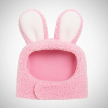 Imagem de Touca Pet Gorro Modelo Coelho para Cachorro e Gato (Rosa)
