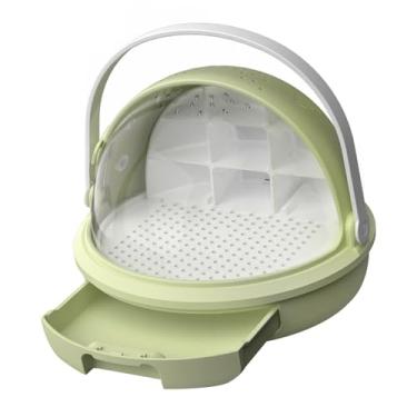 Imagem de MFMEXUL Caixa de Criação de Bicho-da-Seda, Recipiente de Incubação de Bicho-da-Seda, Gaiola de Habitat Portátil Educativa, Verde