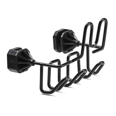 Imagem de XhuangTech Suporte de capacete rígido com 3 ganchos, suporte de encosto de cabeça preto resistente para carro, economia de espaço, organizador de banco de caminhonete, organizador de suporte para