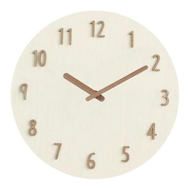 Imagem de KiBcsLic Relógio de Parede Redondo, Silencioso, Decorativo, Ideal para Aniversários, Casamentos, Salas de Jantar E Salas de Estar, Branco, Tamanho real