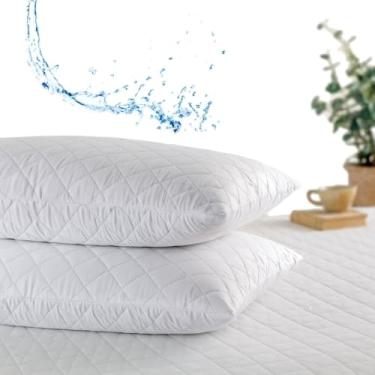 Imagem de Capa Protetora de Travesseiro Fronha Impermeável E Antialérgica Cor Branco Matelassê Com Acabamento Premium Proteção Contra Ácaros E Líquidos Conforto E Qualidade Para Seu Sono (2)