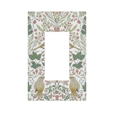 Imagem de Capas decorativas para interruptores de luz William Morris 1 Gang Rocker Outlet Placa decorativa para interruptores de luz GFCI para decoração de casa