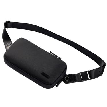 Imagem de Bag Factor Bolsa tiracolo minimalista EDC para homens e mulheres – Bolsa de ombro fina com elegância urbana, Preto - Titânio, Small (1L), Urban Core Sling (1 litro)