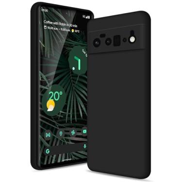 Imagem de Btstring Capa para Google Pixel 6 Pro, capa de silicone com proteção aprimorada para a câmara, capa fina à prova de impactos, forro de microfibra suave anti-riscos, preto