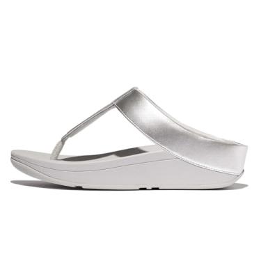 Imagem de FitFlop Sandália feminina de couro com cordão de cristal, Prata, 36