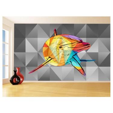 Imagem de Papel De Parede 3D Animais Pop Art Golfinho Cor 3,5M Pxa298 - Você Dec