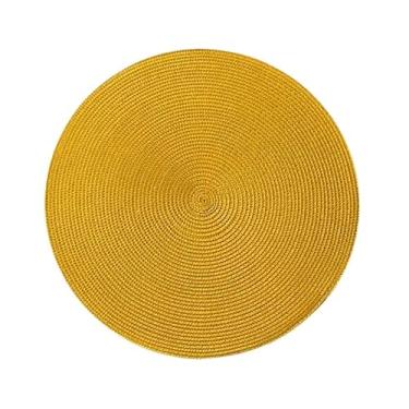 Imagem de kit 4/6 peças jogo americano redondo sousplat cozinha jantar descanso de prato sousplat cozinha(Amarelo 10 Unid.)