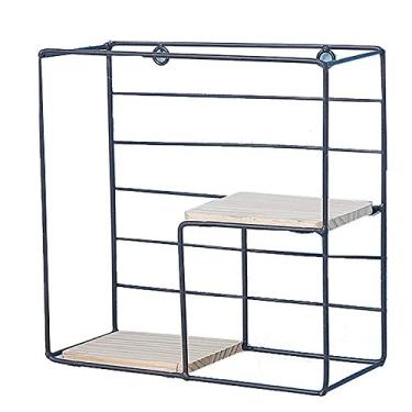 Imagem de Prateleira de parede de metal industrial, prateleira flutuante pré-montada, prateleiras de armazenamento montadas na parede preta, capacidade de carga de 8 kg, para quarto, sala de estar, móveis de