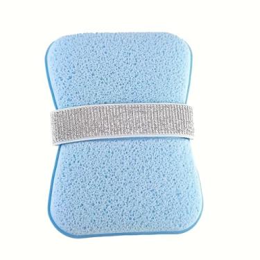 Imagem de 1 esponja de banho com bolsa de sabão - bucha de banho ultramacia para mulheres, esfregão corporal durável com espuma de espuma, ferramenta de limpeza de banheiro doméstico (azul)