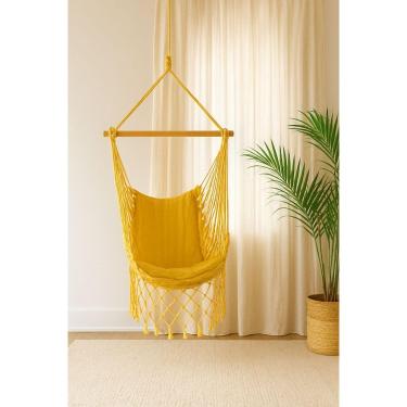 Imagem de Rede Cadeira de teto suspensa descanso e balanco(Amarelo (T))