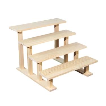 Imagem de IEUDNS Suporte de madeira para cupcakes, expositor, prateleira para doces, velas e artesanato, 4 Níveis 20cm