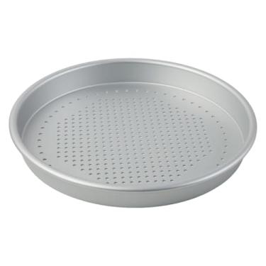 Imagem de FytStycale Forma de pizza perfurada em liga de alumínio, portátil, reutilizável, redonda, ideal para forno, pizzas e outras ocasiões em casa, restaurantes e, 8 Inch