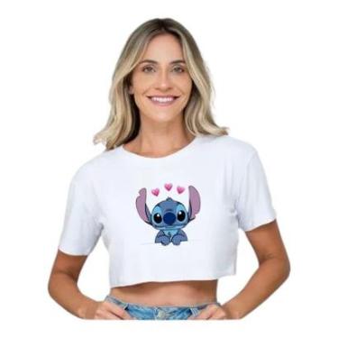 Imagem de Camiseta Feminina Croped Stich Malha Leve Para O Verao-Feminino
