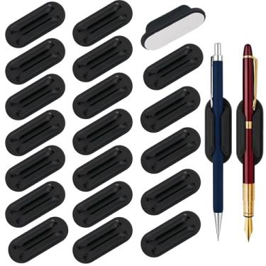 Imagem de Porta-lápis adesivos para mesa, conjunto de 20 unidades, suporte de caneta de silicone com 20 almofadas adesivas atualizadas, suporte de lápis flexível para pranchetas, acessórios essenciais de