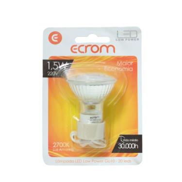 Imagem de Lâmpada LED GU10 2700K 220V Ecrom Luz Amarela Low Power para Spots e E