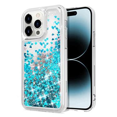 Imagem de WORLDMOM Capa para iPhone 14 Pro, capa protetora de TPU (poliuretano termoplástico) brilhante para iPhone 14 Pro [6,1 polegadas 2022], azul