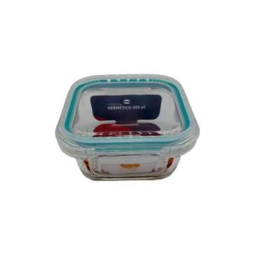 Imagem de Pote De Vidro Hermetico Quadrado 320 Ml - Ad Importação